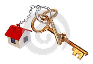 Golden keys from the house with charm photo