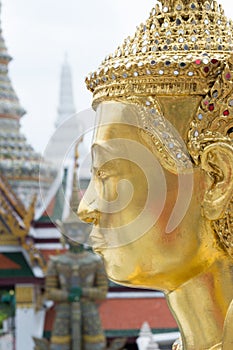 Golden kinnari bangkok grand palace thailand