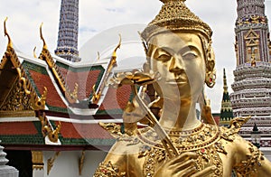 golden kinnari bangkok grand palace thailand