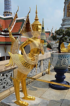 Golden Kinnari Statue in the Grand Palace