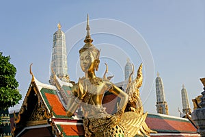 Golden Kinnari, Temple of Emerald Buddha, Bangkok