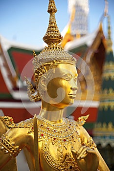 Golden kinnon (kinnaree) statue