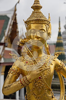 Golden Kinnon Kinnaree Statue at Grand Palace