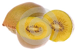 Golden Kiwi Fruits Macro Isolated