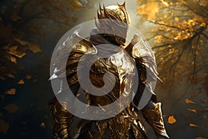 Golden knight forest. Generate Ai