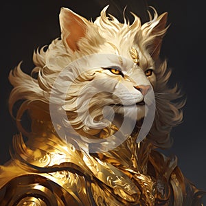 The Golden Knight: A Majestic Journey With The White Feline