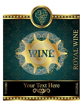 Golden label for packing wine