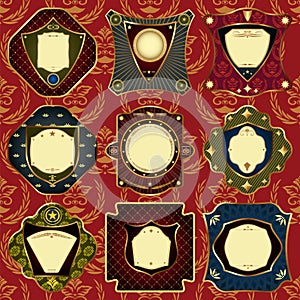 Golden labels and design elements set.