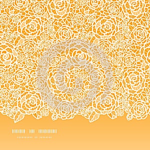 Golden lace roses horizontal seamless pattern