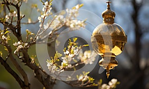 The golden lamp Ormal shines brightly amidst the blooming beauty of spring