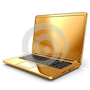 Golden laptop computer