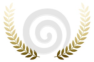 Golden laurel wreath mockup. Victory honor symbol