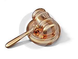 Golden law gavel. Legal concept. 3D