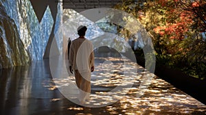 Shadow Passage: Autumn-Forest Room with Foliage Glow photo