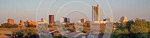 Golden Light hits the Buildings and Landscape of Amarillo Texas