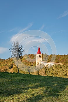 Golden light in Ilirska Bistrica, Slovenia