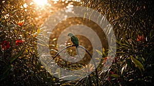 Golden Light Jungle Bird