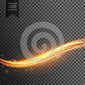 Golden light streak transparent effect background