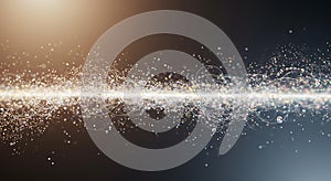 Golden light stream of abstract particles and data