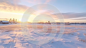 Golden Light: A Stunning Winter Landscape In Rural Finland