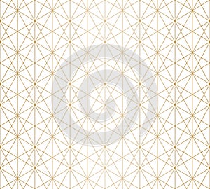 Golden lines pattern. Subtle gold and white geometric seamless grid texture