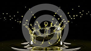 Color of the liquid creating a striking contrast with the dark