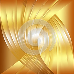 Golden liquid gradient background. Wavy sparkling lines.