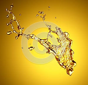 Golden liquid splash