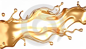 Golden Liquid Splash Abstract Background