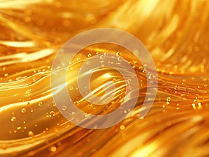 Golden Liquid Waves with Bubbles