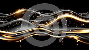 Golden Waves Abstract Background