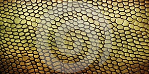 Golden Lizard Skin Texture with Detailed Scales Pattern. Exotic Snake, Animal Background. Generative AI