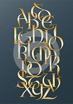 Golden lombard alphabet