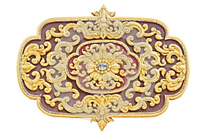 Golden lotus thai style pattern stucco design of thai style on the Wall