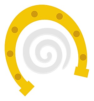 Golden Lucky Horseshoe Image. Vector Horseshoe