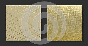 Golden luxury backgrounds set. Vintage vector illustration.