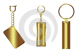 Golden Luxury Blank Key Chain Set