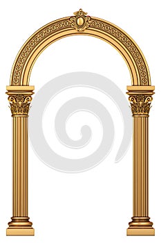 Dorado lujo clásico arco columna 
