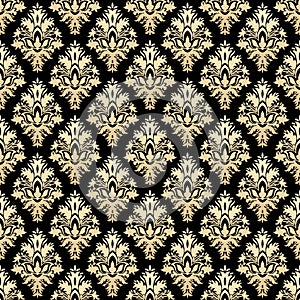 Golden luxury damask seamless pattern