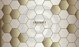 Golden luxury hexagonal abstract technology background.