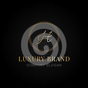 Golden luxury logo design with black background vector design