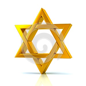 Golden Magen David 3d illustration