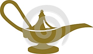 Golden magic lamp photo