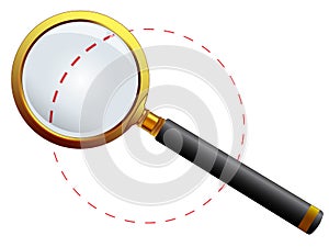 Golden magnifying glass