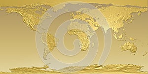 Golden map of Earth