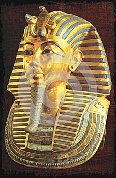 Golden mask of the Egyptian pharaoh tutankhamun photo