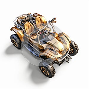 Golden Matte Finish Atv: Luxurious Opulence In Hdr Concept Art