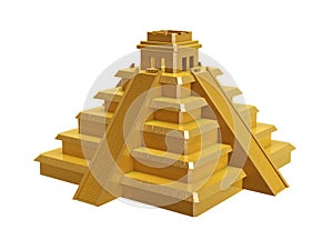 Golden mayan pyramid