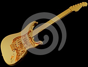 Golden mechanical guitar