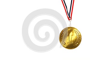 Golden medal first place champion isolated winner